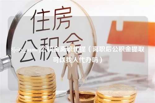 巢湖公积金离职代提（离职后公积金提取可以找人代办吗）